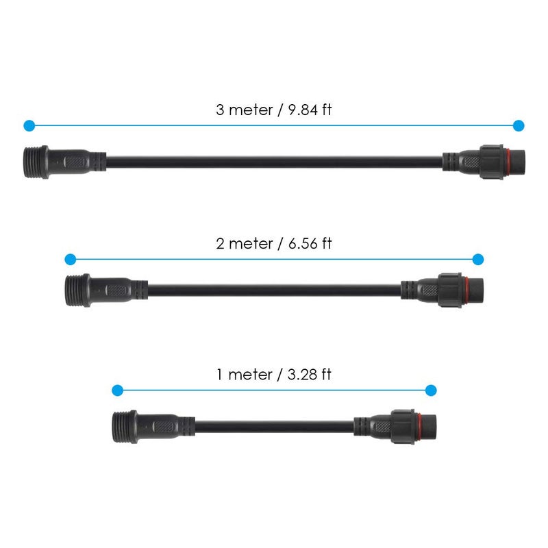 BTF-LIGHTING كابل تمديد BTF-LIGHTING 5 قطع 9.84 قدم 3 متر 4 دبابيس 0.5 مم²/20AWG IP65 مع موصلات ذكر وأنثى في كلا الطرفين لشريط LED RGB 5050 WS2815 WS2805 SK9822 إلخ بحجم كبير 22 مم - Image 2
